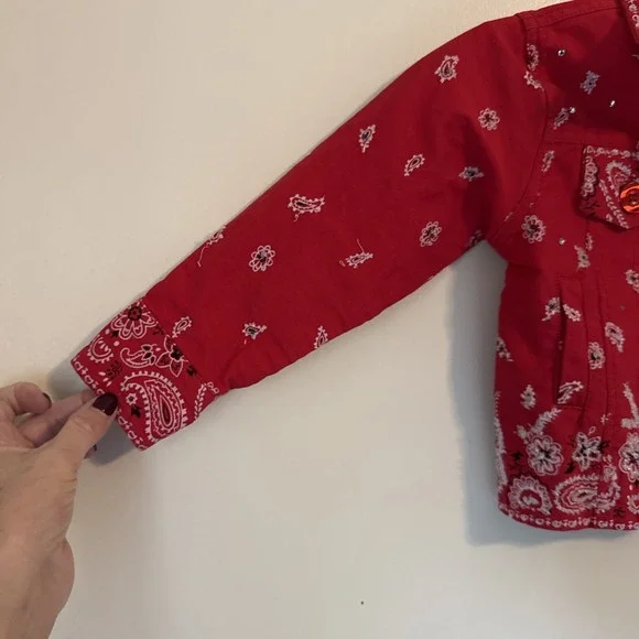 Quacker Factory Red Paisley Jacket Toddler Girls Size 4T Western Rare - Picture 2 of 9